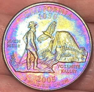 2005-P California State Quarter Beautiful Lustrous Rainbow Toned Coin #21 - Picture 1 of 12