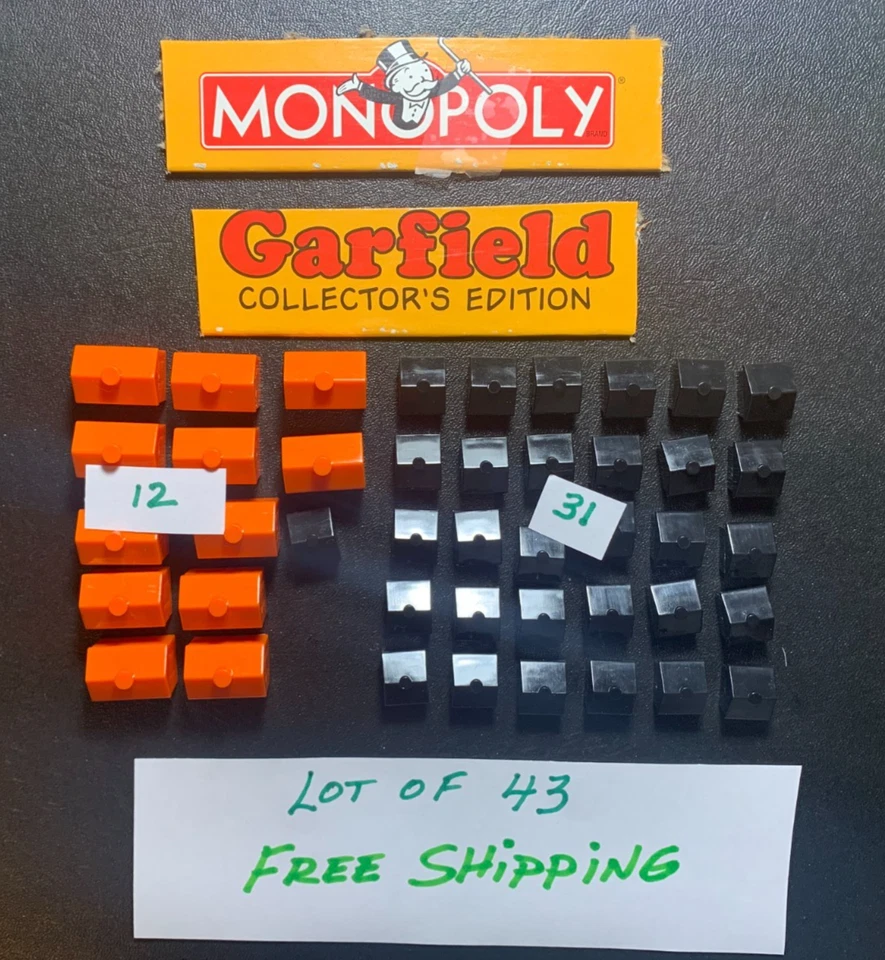 Monopoly GARFIELD Casas y Hoteles Lote de 43 Reemplazos de Juego ENVÍO GRATUITO Foto 1 de 4