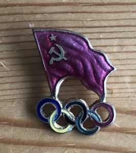 1956 SUMMER OLYMPICS MELBOURNE AUSTRALIA SOVIET DELEGATION OFFICIAL BADGE - Picture 1 of 2