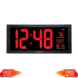 Reloj de Pared LED Digital Grande Gran Tamaño 18 Pulgadas Soporte Escritorio con Fecha Temperatura - Imagen 1 de 8