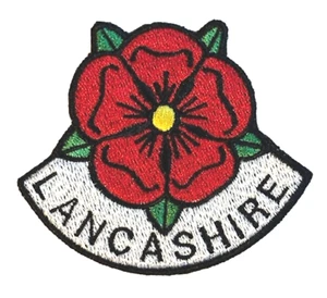 Lancashire Ausschnitt Rose bestickt Nähen oder Aufbügeln Patch (A) - Bild 1 von 3