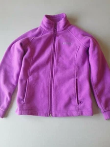 Columbia Benton Springs Fleece Zip Jacket Magenta Pink Girls Size M 10/12 - Picture 1 of 8