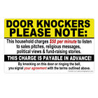 Door Knockers Please Note Sticker - Funny $50 No Soliciting Vinyl Decal #Fs3009