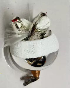Adornos de Navidad adornos de árbol de Navidad 2x pájaro nido de pájaro pájaro plata vidrio Lauscha - Imagen 1 de 4