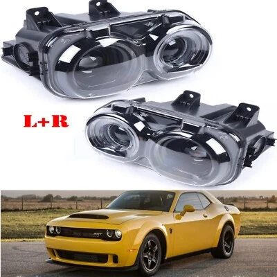 Juego de 1 par de faros halógenos para Dodge Challenger 2015-2019 faros izquierdo+derecho Foto 1 de 4
