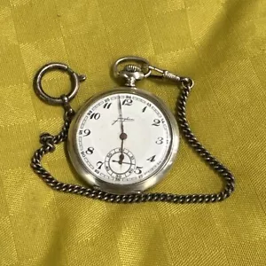 Junghans 47 Bergbau Taschenuhr Bergmann Herrenuhr 900 Silber Open Face Lepine - Bild 1 von 10