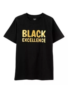 🔥NEW Carter's Kid Black 'Black Excellence' Tee Shirt / Short sleeve 12/12A - Picture 1 of 3