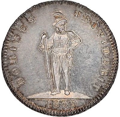 Switzerland - 1835 Bern 2 Franken - NGC MS63 - EXTREMELY RARE - ONLY 2 FINER! - Image 1 of 4