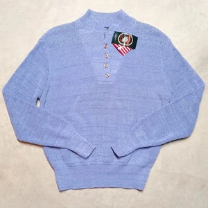 Maglione Henley Pescatore Alpi Made in USA Nuovo con etichette Vintage - Donna Taglia Media - Foto 1 di 9
