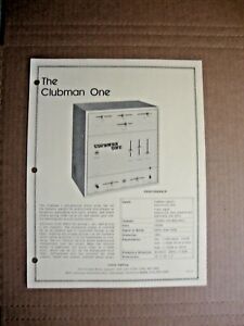 1970s Meteor Lighting Clubman One  Disco Mixer 1 Sided Page Brochure Flyer