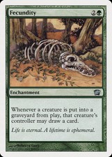 Fecundity 8th Edition HEAVILY PLD Green Uncommon MAGIC GATHERING CARD ABUGames