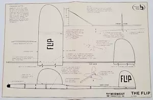 13 1/2" Model Airplane PLANS: The Flip Balsa Wood Glider Midwest Products No.502 - Picture 1 of 5