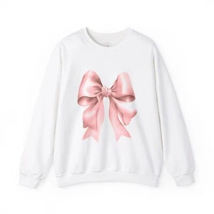 Pink Bow Graphic Unisex Heavy Blend™ Crewneck Sweatshirt - Picture 1 of 21