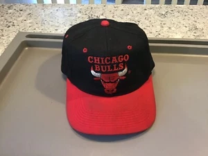 Vintage Chicago Bulls NBA Snapback Hat Cap Black Retro Young Hat Company - Picture 1 of 5