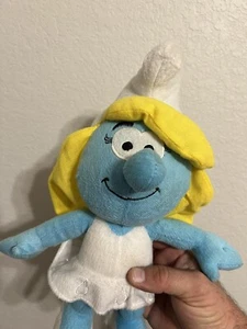 SMURFETTE PLUSH STUFFED ANIMAL THE SMURFS No Tag Smurfette Girl Squeeze Doll - Picture 1 of 4
