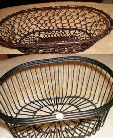 vintage 2 metal wire oval basket Cover