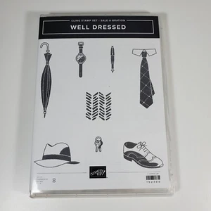 Stampin Up 152300 Well Dressed Rubber Cling Stamp Set 8 pcs Clothes Unused - Picture 1 of 5