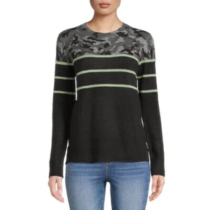 Beach Lunch Lounge Camo Pattern Sweater Green Women's Size XL (16-18) - Picture 1 of 5
