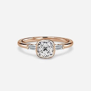 18K Rose Gold wedding Ring IGI Certified Lab Grown Diamond 1.20 Ct Cushion Cut - Picture 1 of 7