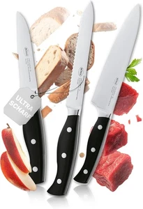 RÖSLE Messer Set 3-tlg. PURA Küchenmesser Set Kochmesser Hochwertig Fleisch Brot - Bild 1 von 7