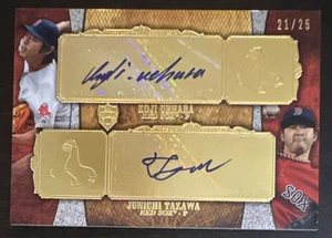 Koji UEHARA Junichi TAZAWA🔥2013 Topps Supreme Dual AUTO #DA-UT 21/25 casi nuevo Medias Rojas - Imagen 1 de 2