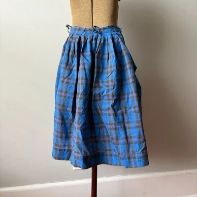 Vintage 1960s Blue Plaid Skirt As Is FOR REPAIR Scrap - Image 1 of 4