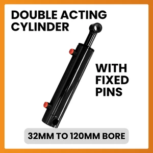 Hydraulic Fixed Pin Double Acting Cylinder / Ram 32mm to 120mm Bore Options - Picture 1 of 12