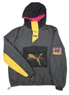 PUMA HELLY HANSEN Jacket Half Zip Hooded Crossover Contrasting Mens Large Black - Image 1 of 4