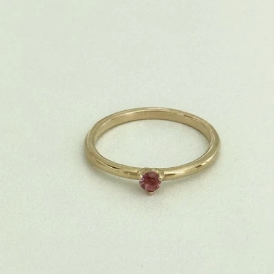 Pandora 14K Chapado en Oro Rosa Circonita Rosa Piedra Solitario Banda Anillo Talla 6 Foto 1 de 4