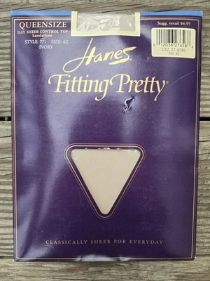 Pantimedias Hanes Fitting Pretty Day Control Transparente Marfil Talla 4X Estilo 771 Foto 1 de 2