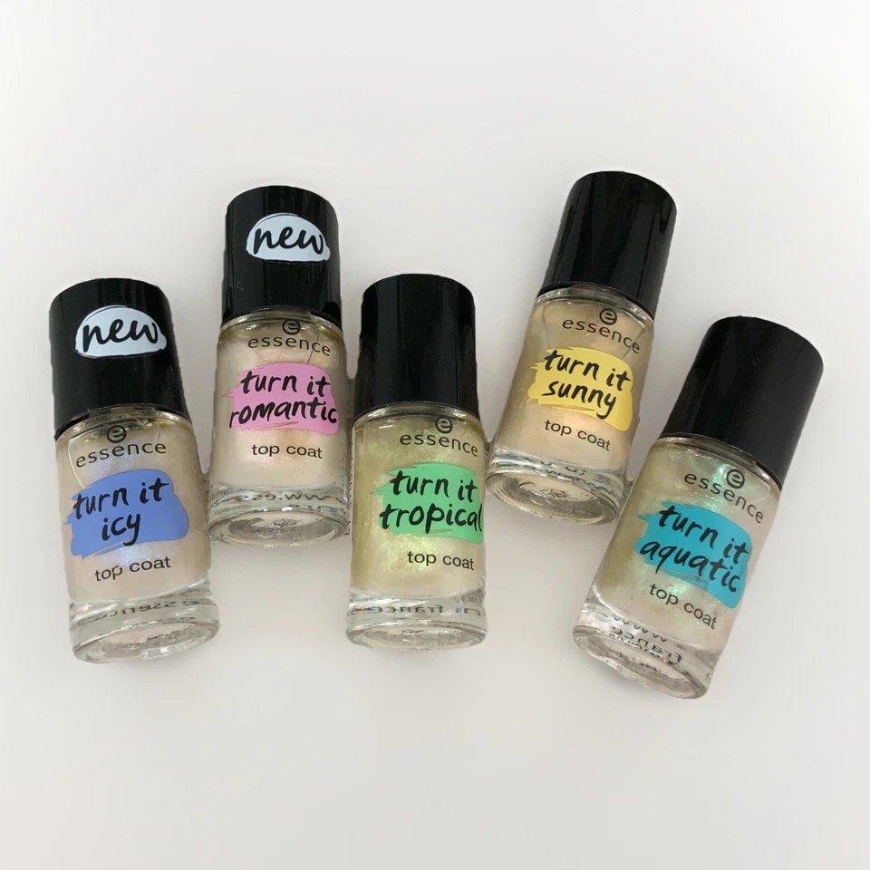 essence TOP COAT TURN IT... Nail Polish Nagellack schimmer Set 5 Stück 5 x 8 ml - Bild 1 von 3
