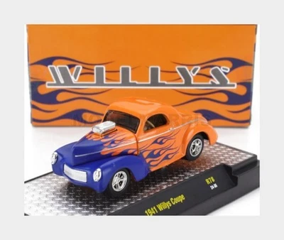 M2-MACHINES 32600-78 FORD USA - WILLYS COUPE CUSTOM 1941 - ORANGE BLUE - 1/64 - Immagine 1 di 2
