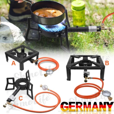8-10,5 KW 3/4 Fuß Gasbrenner Gaskocher Hockerkocher Gas Kocher Wok Campingkocher - Bild 1 von 4