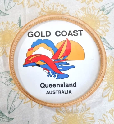 Vintage | Retro Gold Coast Queensland Australia Bamboo Serving Tray - image 1 of 4