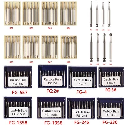 Dental Tungsten Carbide Bur FG/RA Round Type for High /Low Speed Handpiece KY - Image 1 of 4