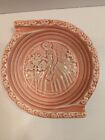 1940's Paul Genter Pastel Pink Embossed Lady & Floral Ashtray