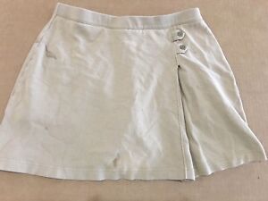 LANDS END khaki School Uniform  Skirt Girls 12+ Plus stains see pics
