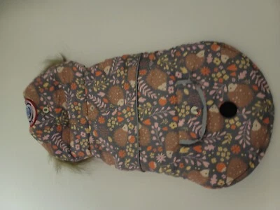 Lil GEAR Size S Pink Hedge Hog Floral Dog Coat Jacket Lined Polyester NWT  - Image 1 of 3