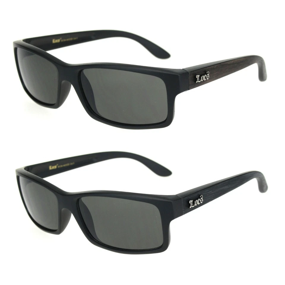 Locs Hombre Madera Grano Brazo Rectangular Cholo Gánster Plástico 90s Sol - Imagen 1 de 1