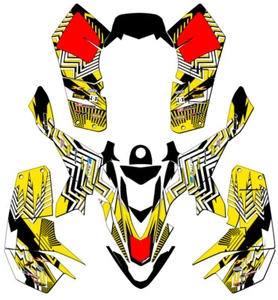 2007-2020 LTZ 90 MAYHEM Yellow Senge Graphics Kit Compatible with Suzuki - Picture 1 of 7