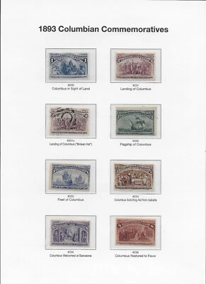 U.S. SC.#230-240 1c TO 50c 1893 COLUMBIAN EXPO ISSUE-MINT, 12 Stamps - Image 1 of 2