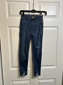 NWT Old Navy Sz 8 Ballerina Jeggings Adjustable Waist Blue Extra High Rise Girls - Picture 1 of 9