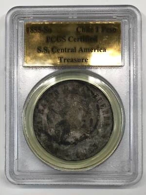 Серебряная фольга 1855 So CHILE PESO PCGS - SS Central America Shipwreck Treasure Gold - Изображение 1 из 4