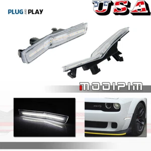 Luces de señalización laterales de guardabarros delantero blancas transparentes para Dodge Challenger 18+ carrocería ancha RT - Imagen 1 de 10