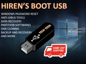 Hiren’s BOOT 2025 USB Flash Drive Password Reset Partition And More - Afbeelding 1 van 7