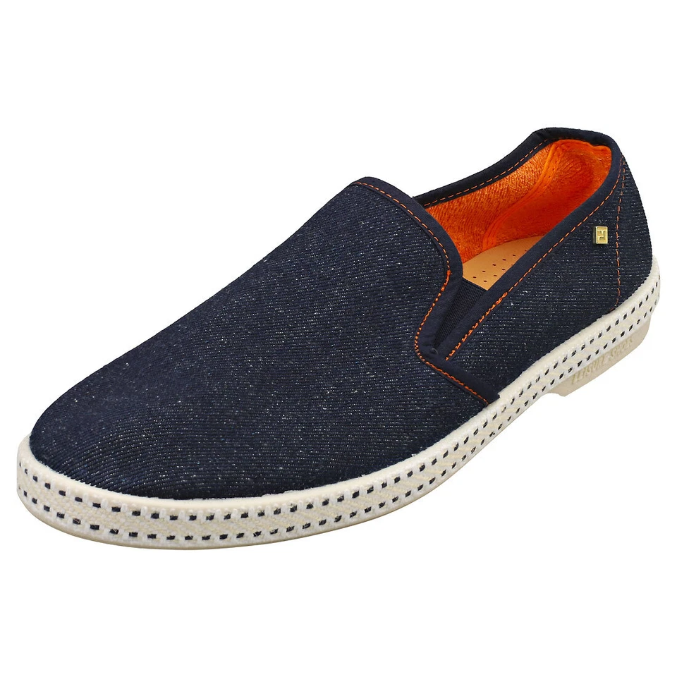 Rivieras Denim Slip-Ons - Dark Blue Rivieras Shoes