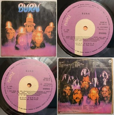 DEEP PURPLE BURN 1976 UNIQ TEXTURED FRONT CVR 3/2 STAMPERS  MEGARARE CHILEAN PRS - Image 1 of 4