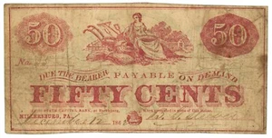 1862 State Capital Bank Millersburg, PA 50 centavos No.35 H244-6 (L0049) - Imagen 1 de 2