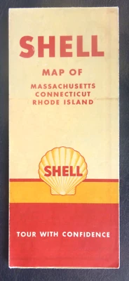 1946 Massachusetts Connecticut Rhode Island  road  map Shell oil gas - Image 1 of 4