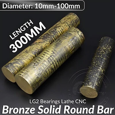 BRONZE Solid Round Bar Rod Dia 10mm-100mm Length 300mm LG2 Bearings Lathe CNC - Image 1 of 4